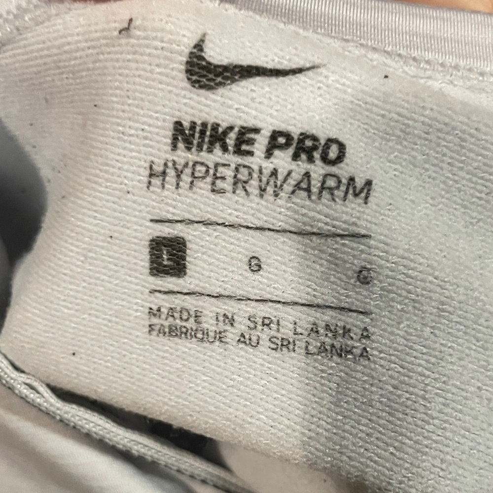 Nike Pro Hyper Warm Light Gray Pullover - image 3